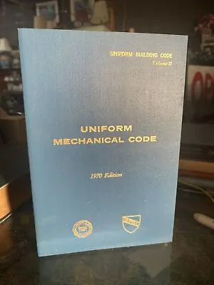 Vintage Uniform Mechanical Code 1970 Edition • $15