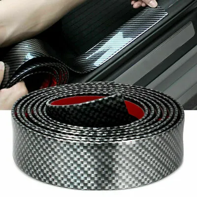 Car Sticker Carbon Fiber Rubber DIY Door Sill Protector Edge Bumper Guard Strip • $8.71