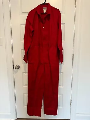 Vintage Lee Men's Union-Alls Red Jumpsuit Coveralls Size Large Long • $54.75