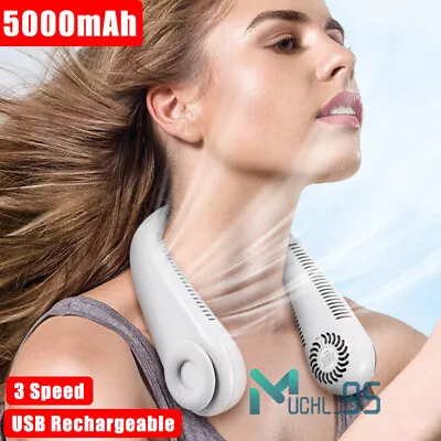 5000mAh Mini Ventilador Abanico Personal Portatil Para El Cuello USB Recargable • $23.71