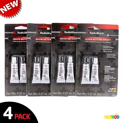 4X RadioShack 5-min Metal Glass Wood Epoxy All Purpose Bonding Super Glue .21oz • $7.98