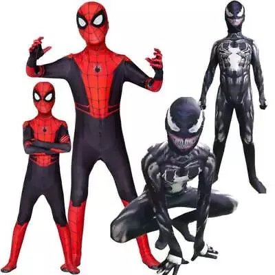 Superhero Spiderman Venom Costume Fancy Dress Kids Boys Girls Adults Children • £20.72