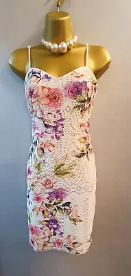 Lipsy Michelle Keegan Dress Size 10-12 Short Floral Strap Summer Dress Multi  • £15