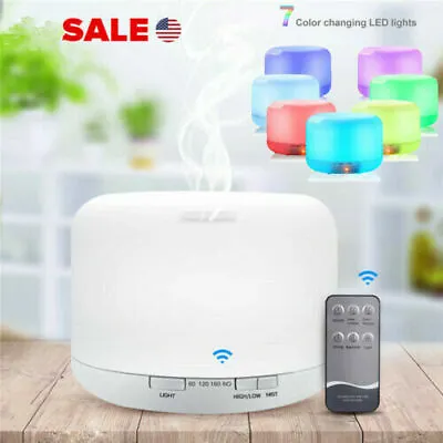 $22.99 • Buy 500ML Air Humidifier 7 LED Essential Oil Diffuser Ultrasonic Aroma Mist Purifier