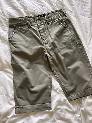 Kangol Boys 100% Cotton Shorts Age 13 158cm Light Brown • £8.50