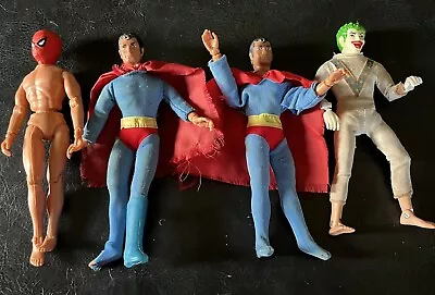 Vintage Mego 1970’s Lot Of 4 SpidermanSuperman & Joker Figures • $55