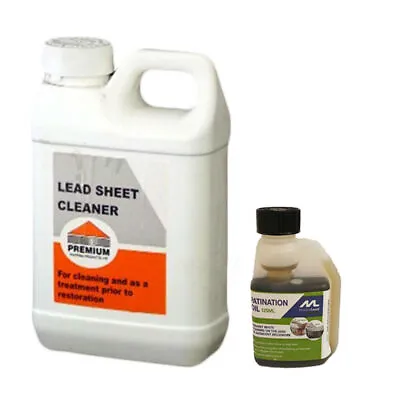 Premium Lead Sheet Cleaner 1ltr & Calder Patination Oil 125ml Protect Flashing • £8.30