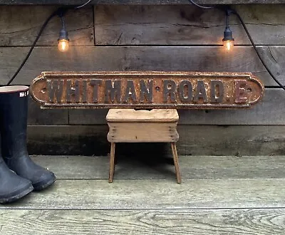 Reclaimed Victorian/Edwardian Antique Street Sign Cast Iron WHITMAN ROAD London • £109.95