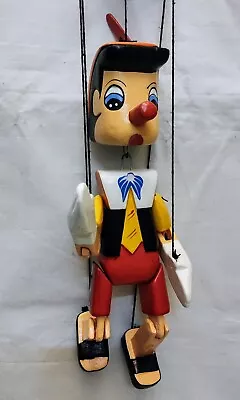 Handmade & Painted Wooden Pinocchio Marionette Hand Puppet 🦗 Good Condition 🦗 • £19.95