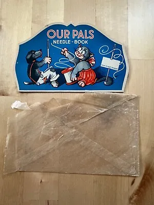 1950s Our Pals Needlebook Cat & Dog Threading Needle West Germany • $14.99