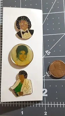 3 Vintage Michael Jackson Enamel Pins Lot Thriller Billie Jean • $14