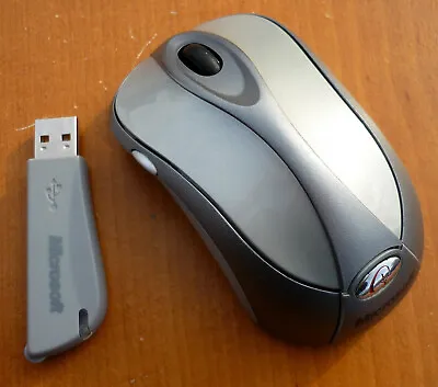 Microsoft Wireless Notebook Laser Mouse 6000 Model 1054 Silver With USB Receiver • $16.85