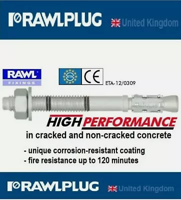 4 X High Performance Rawlplug Throughbolts / Anchor Bolts M16 X 140mm • £6.99