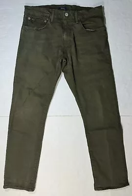 Polo Ralph Lauren RL Jeans Mens 32x30 Olive Green Varick Slim Straight Stretch • $49.99