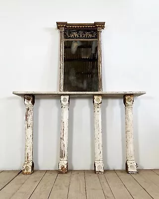Antique Cast Iron Base Marble Top Console Table  • £695