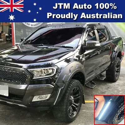 LED Light Matt Black Rhino Fender Flares Wheel Arch Ford Ranger PX2 2015-2018 • $539.10