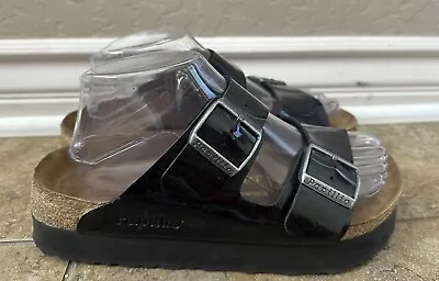 Birkenstock Women Papillio Leather  Black Platform Sandal. Size 7 • $45