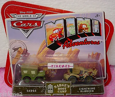 PIXAR CARS Mini Adventures Sarge's Boot Camp✿SARGE&LIGHTNING McQUEEN✿Army Green • $19.96