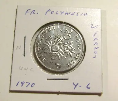 French Polynesia 1970 20 Francs Unc Coin • $8.99