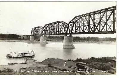 CS-009 SD Mobridge RR Bridge Ferry Missouri River Paddl RPPC Real Photo Postcard • $27.50