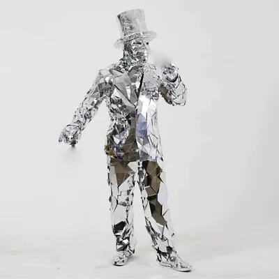 Men's Robot Machine Mirror Suit Cool Dance Party Stage Wear Suit Show Costume • £772.31