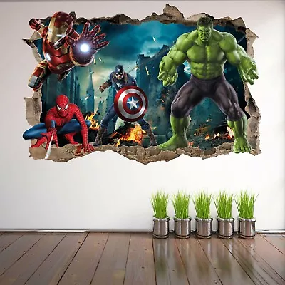 Avengers Superhero Wall Art Stickers Mural Decal Hulk Spiderman Iron Man EA73 • £19.99