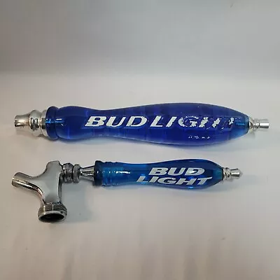 Lot Of 2 Blue BUD LIGHT BUDWEISER TAPS /  HANDLE  ACRYLIC / Lucite  12  • $14.99