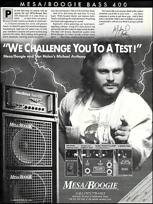 Van Halen Michael Anthony 1986 Mesa Boogie Bass 400 Guitar Amp B/w Print • $4