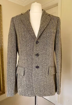 Women’s Ralph Lauren Polo Tweed Blazer Coat Size UK10/US6 Linen/Wool Herringbone • £35