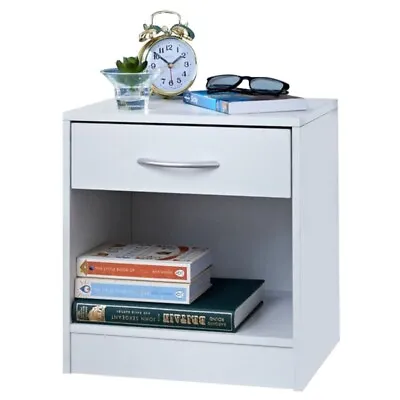 Bedside Table Drawer Cabinet Nightstand Storage Home Bedroom Furniture Shelf • £27.90