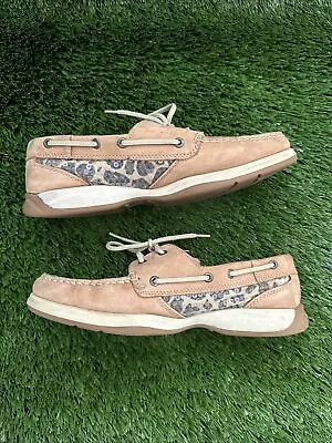 Sperry Top Sider Women's Angelfish Brown Tan Leopard Sequin 9 M Boat Shoes • $30