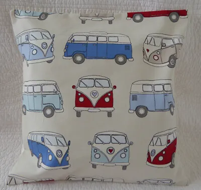 Campervan Cushion Cover 16 Inch Blue Grey Red Camper Handmade New 40cm • £5.99