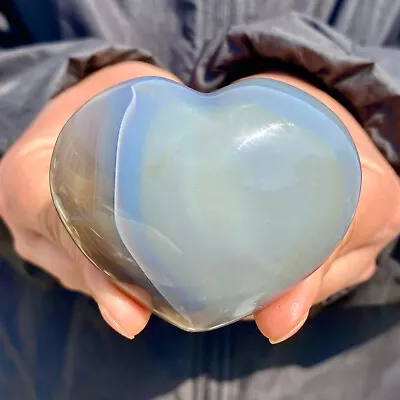 164G Natural Agate Polished Heart Crystal Quartz Mineral Healing Reiki Decor • $5.50