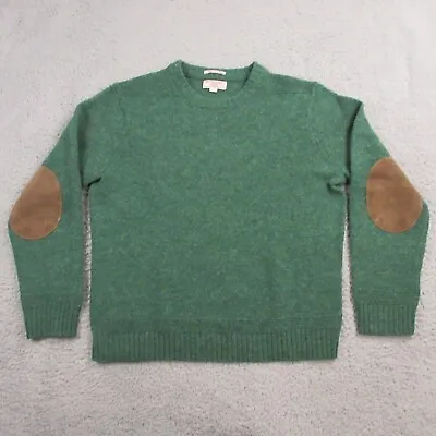 Wallace & Barnes Shetland Wool Sweater Mens Medium Elbow Patch Crew Pullover • $59.98