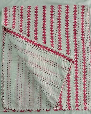 Indian Handmade Vintage Quilt Kantha Bedspread Throw Cotton Blanket Ralli Gudari • £44.39