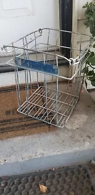 VINTAGE METAL WIRE EGG CRATE BASKET Steel Galvanized  Farmhouse Eggs Carriage  • $32.95