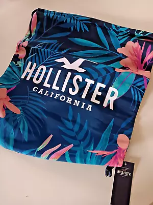 NEW Hollister Backpack Drawstring Bag FLORAL BACK PACK TRAVEL BAG FAST DESPATCH • £13.99