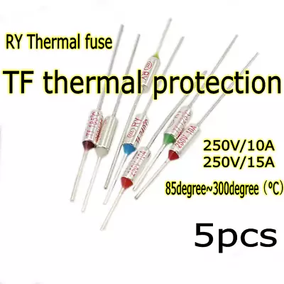 5PCS RY/TF 250V 10A 172/125/240/192°C Thermal Fuse Microtemp 85°C To 300°C • $3.54