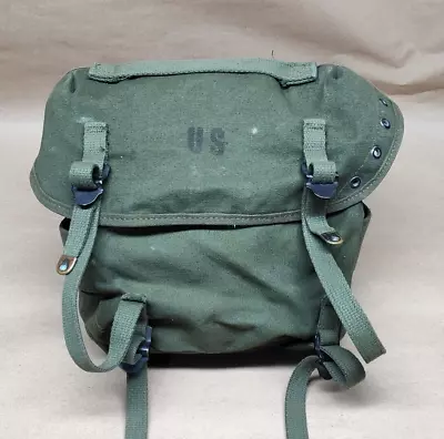 US Army Vietnam Era USGI M1961 OD Green Canvas Field Pack Butt Pack Original • $45.99