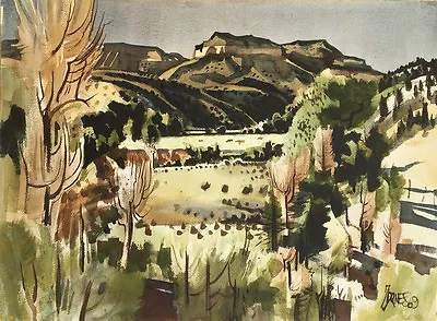 Milford Zornes - Yon The Muddy 1969 - Original Watercolor Artwork • $3950