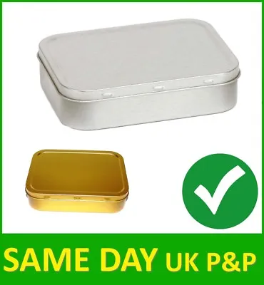 £4.99 • Buy Tobacco Tin Silver Gold 1oz 25g Metal Storage Pocket Cigarette Smoking Baccy Box