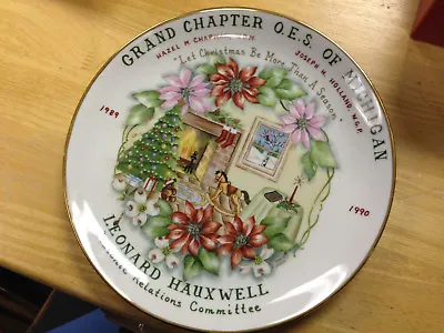 Masonic Grand Chapter OES Eastern Star Of MIchigan Commemorative Plate 1989-90 | • $11.61