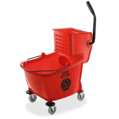 33 Quart Commercial Mop Bucket With Side Press Wringer Red • $61.99