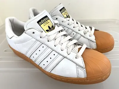 $50 • Buy Mens ADIDAS Superstar 80s DLX White Gum Sneakers US 8 #17380