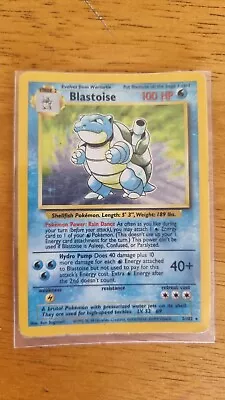 Pokemon Card Blastoise 2/102 Base Set  WOTC Vintage Original. • $199