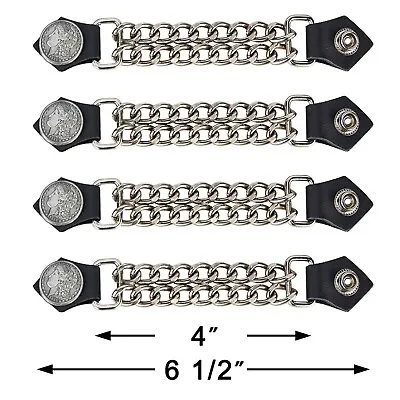 Liberty Leather Motorcycle Vest Extenders For Men Biker Double Chrome Chains • $28.40