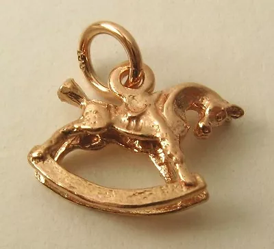 SOLID 9K 9ct ROSE GOLD 3D ROCKING HORSE ANIMAL Charm/Pendant RRP$249 • £83.75