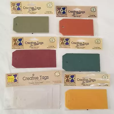 NEW Lot 6 Creative Tags Small Color Red Green Yellow Vellum Scrapbooking Cards-G • $14.99