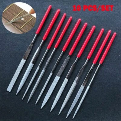 $8.39 • Buy 10pcs Guitar Fret Nut Saddle Slot Grinding File Set Luthier Repair Tool Kit