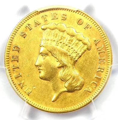 1874 Three Dollar Indian Gold Coin $3 - Certified PCGS AU Details - Rare Coin! • $1391.75